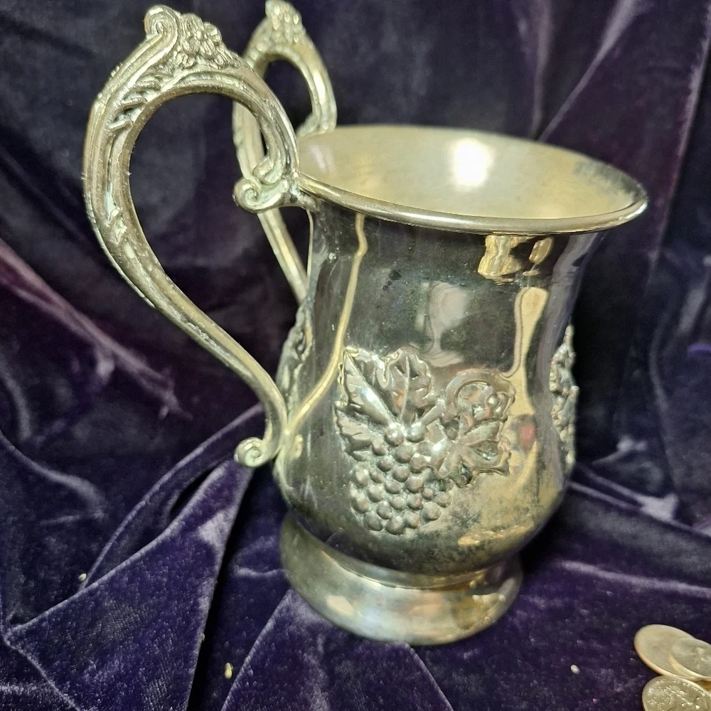 Silver Ornate Double-Handled Spoon Cup